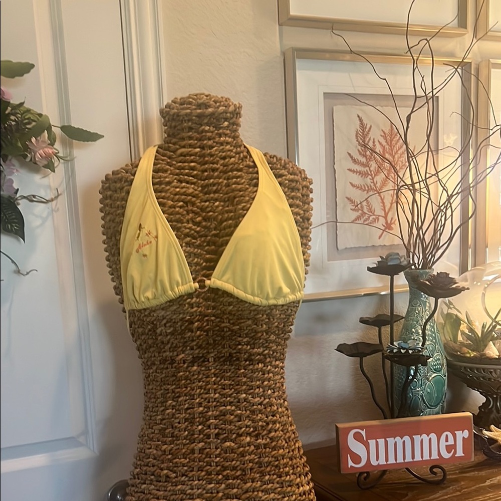 2 pc Yellow Bikini Top with a string Bikini Bottom